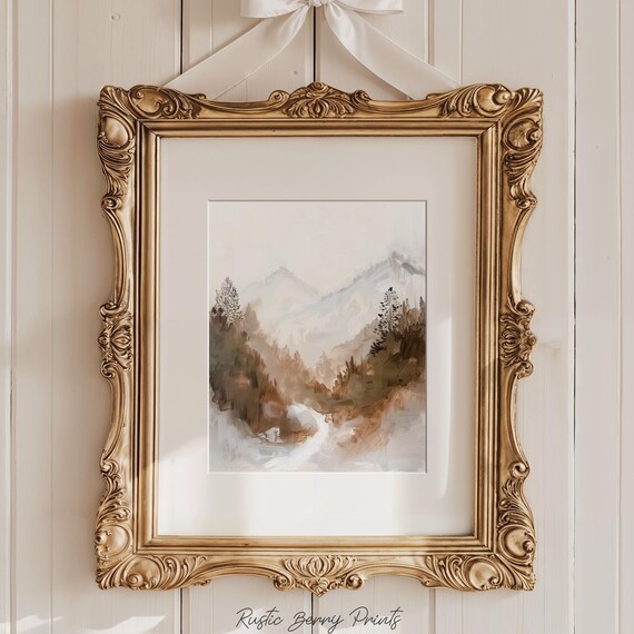Mountains Art Print Painting Wall Art Road Mountains Home Decor Living Room Wall Art Painting Art