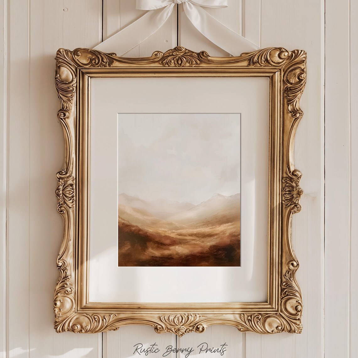 Rustic Mountains Wall Art Warm Tones Home Decor Living Room Wall Art Painting Art