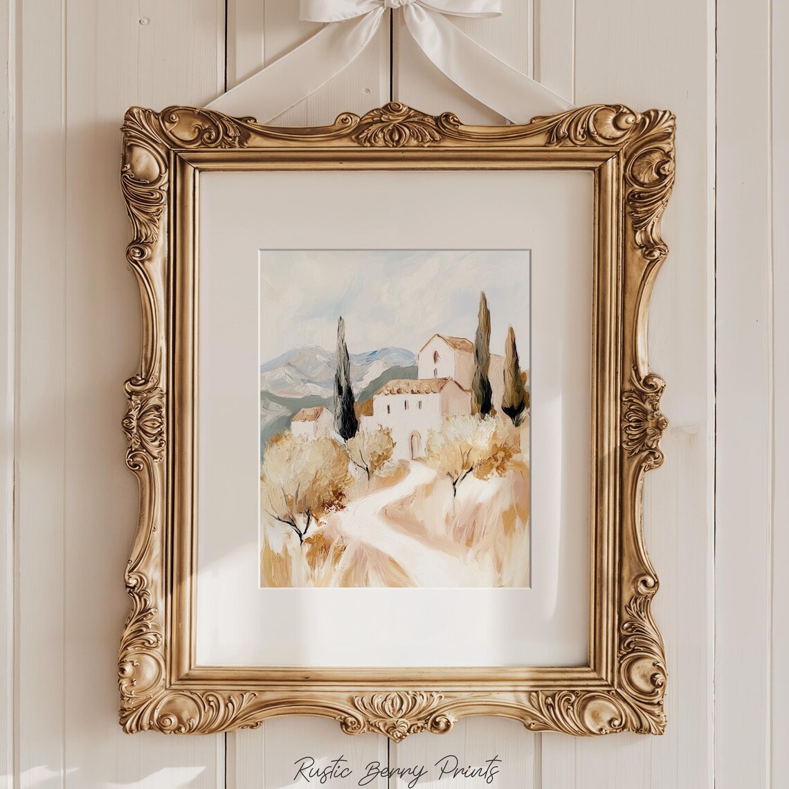 Tuscan Villa With Cypress Trees Golden Countryside Hills Italy Poster