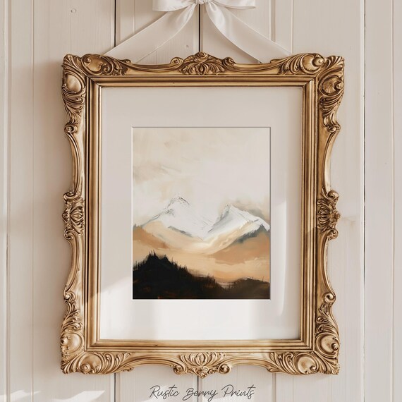 Mountains Wall Art Painting Art Print Warm Tones Home Decor Living Room Wall Art Painting Art