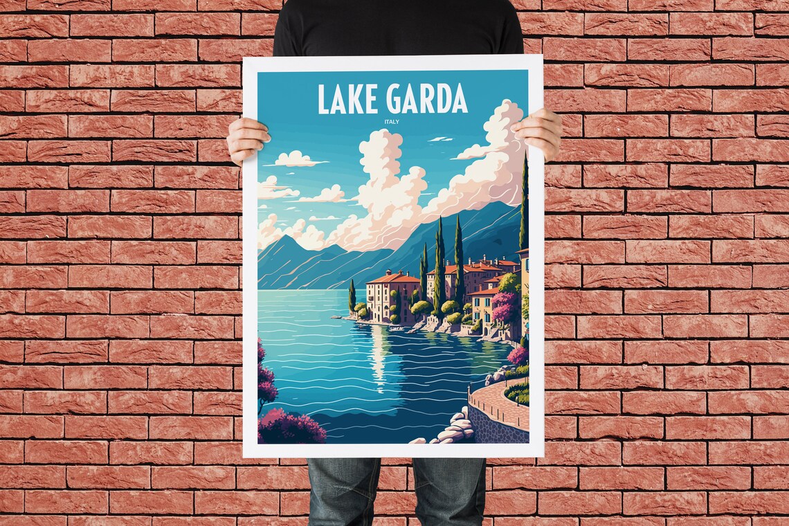 Lake Garda Italy Travel Poster, European Landmark - Image 2