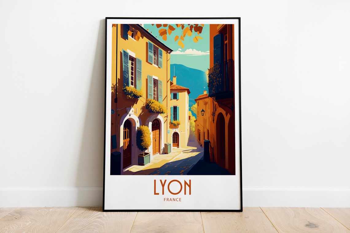Lyon Travel Print Wall Art Lyon France Poster Wall Hanging Home Decoration Lyon France Gift Art Lovers Print Lyon France Scenic Wall Art