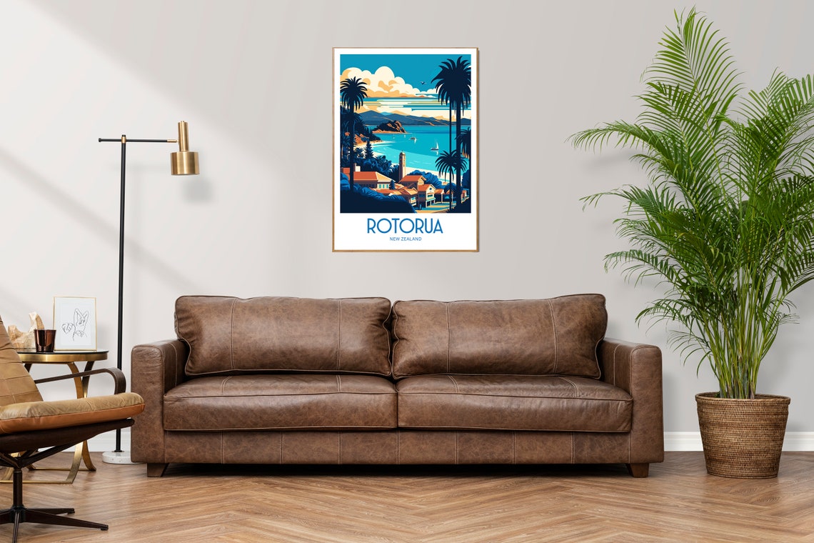 Rotorua Print Rotorua New Zealand Home Decor Landscape Art Rotorua New Zealand Wall Art For New Zealand Enthusiast Gift Wall Hanging Rotorua - Image 4