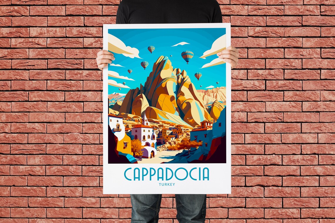 Cappadocia Turkey Hot Air Balloons Rock Formations Travel Poster - Image 2