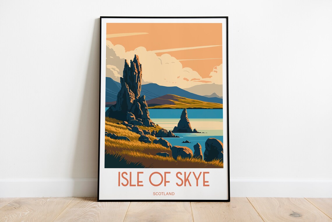 Isle Of Skye Travel Poster, Scotland Landscape Art Print