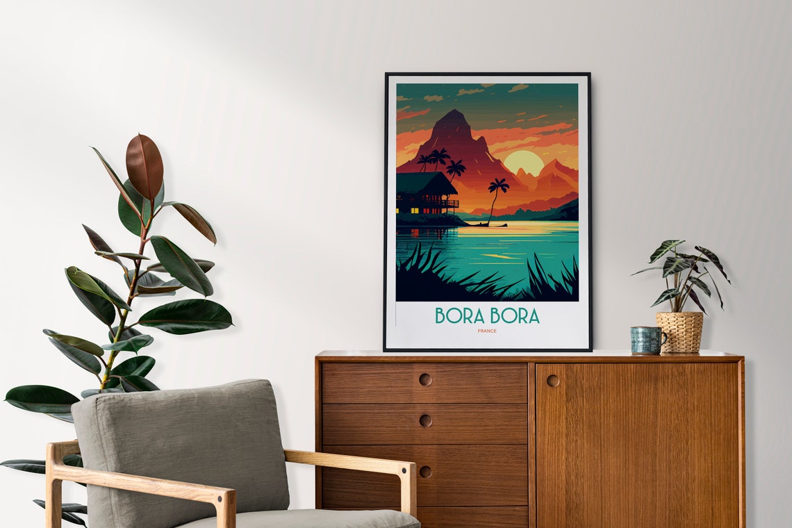 Bora Bora Travel Print French Polynesia Travel Art French Island Travel Print Bora Bora Island Travel Poster French Polynesia Art - Image 2