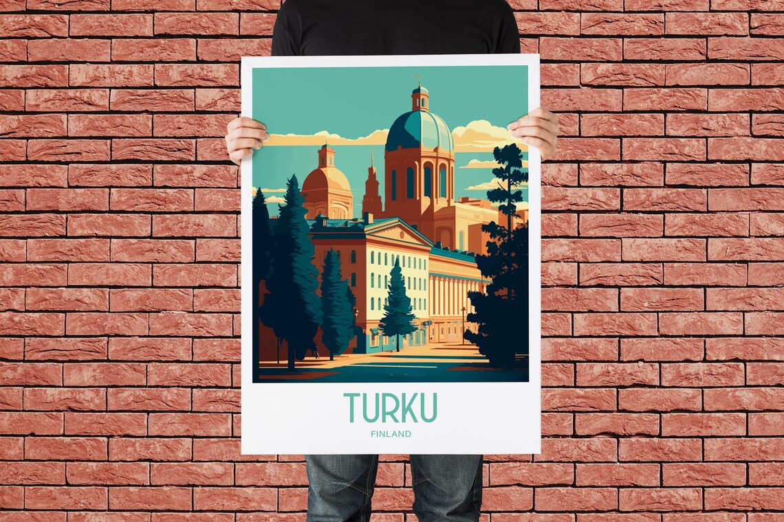 Turku Travel Print Wall Art Turku Finland Wall Hanging Home Decoration Turku Finland Gift Art Lovers Print Turku Finland Wall Art Turku Gift - Image 2