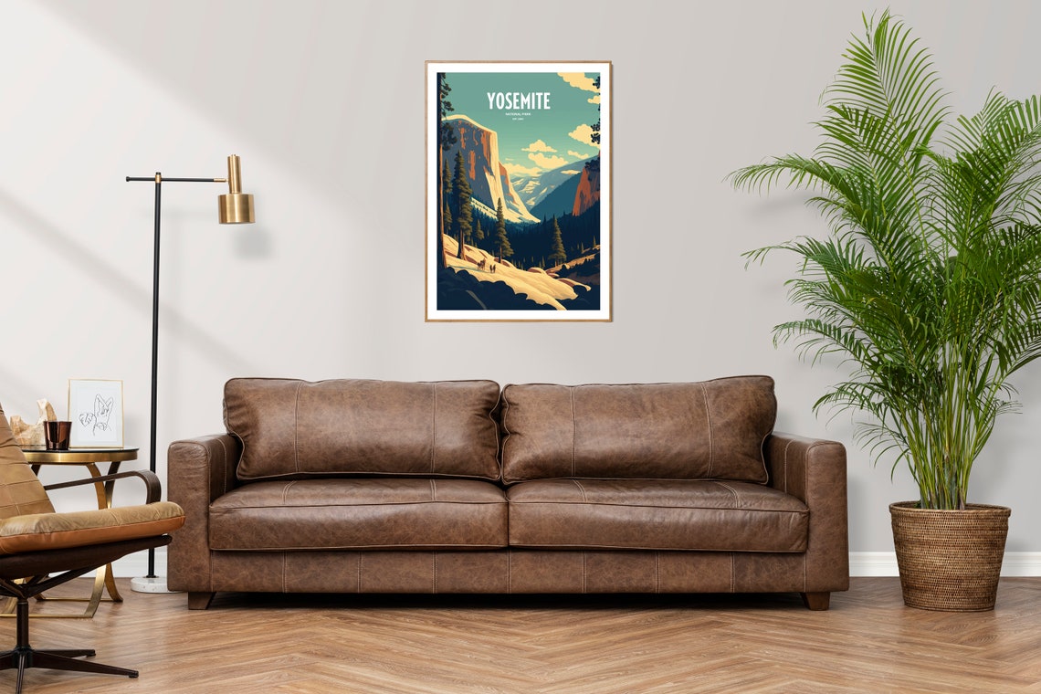 Yosemite National Park Travel Print National Park Travel Art Yosemite Travel Print Usa National Park Yosemite Travel Poster - Image 3