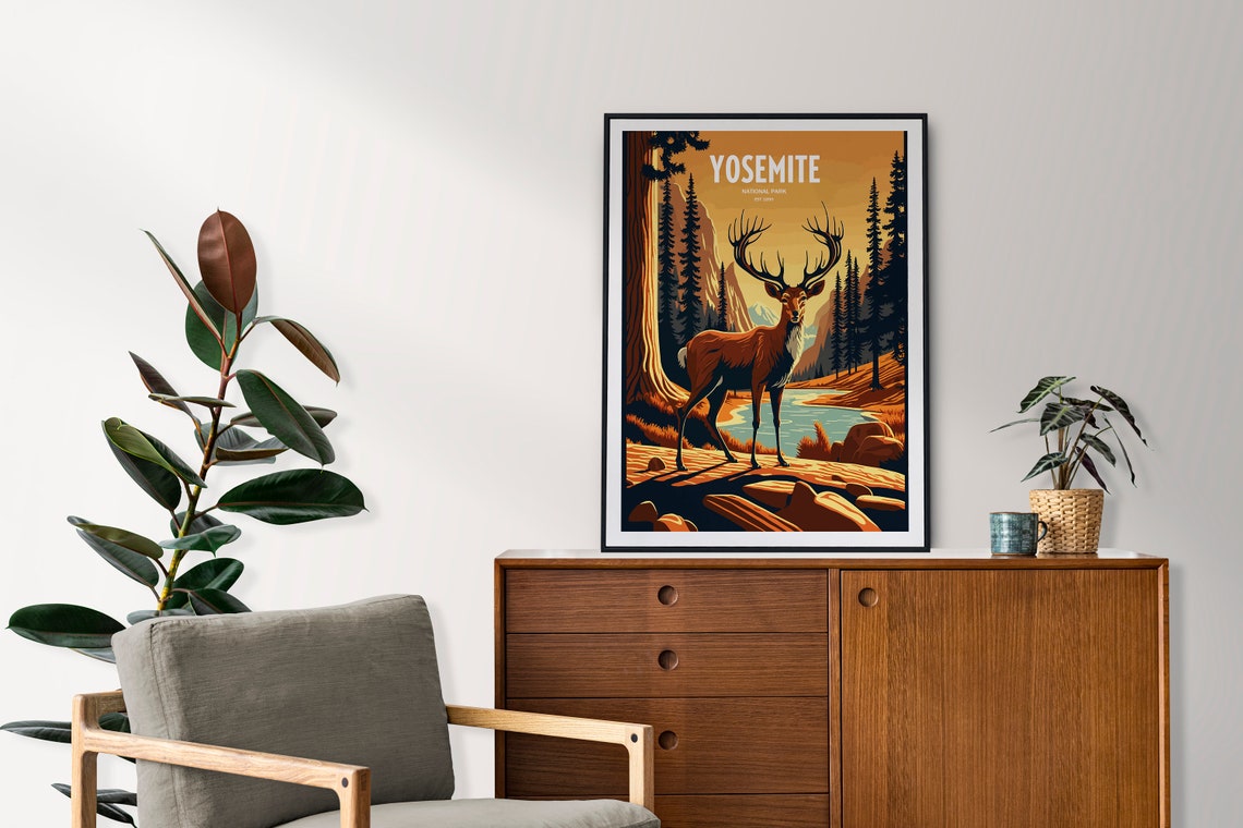 Yosemite National Park Travel Print National Park Travel Art Yosemite Travel Print Usa National Park Yosemite Travel Poster - Image 2
