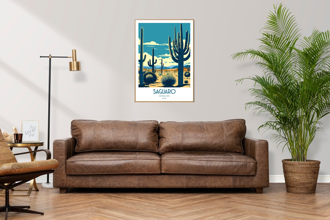 Saguaro National Park Giant Cactus Desert Vintage Travel Poster - Image 3
