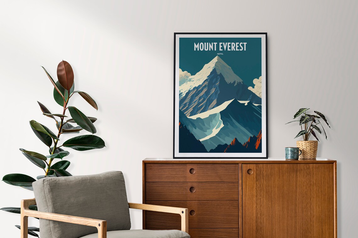 Mount Everest Nepal Vintage Travel Poster - Image 2