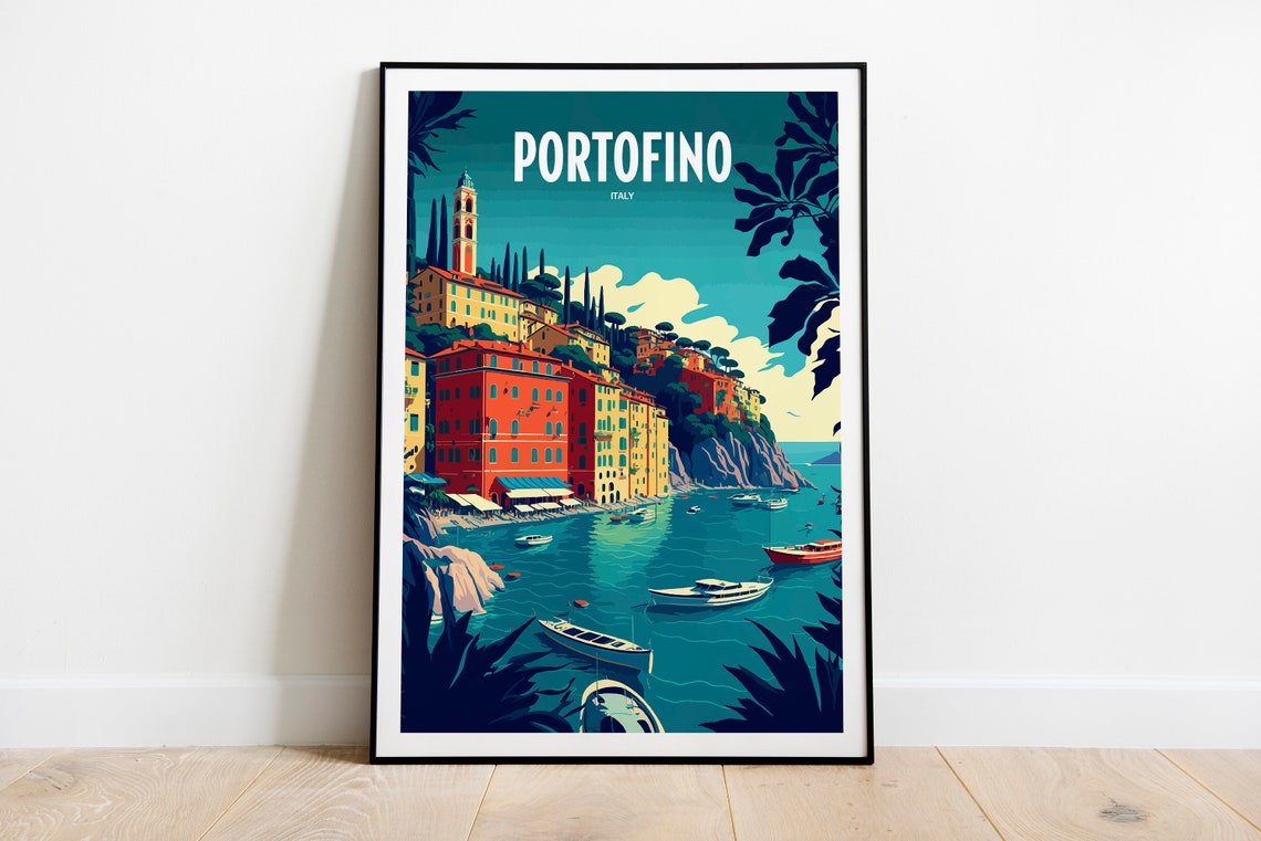 Portofino Portofino Poster Portofino Print Italian Riviera Italy Poster Portofino Italy Portofino Art Portofino Wall Art