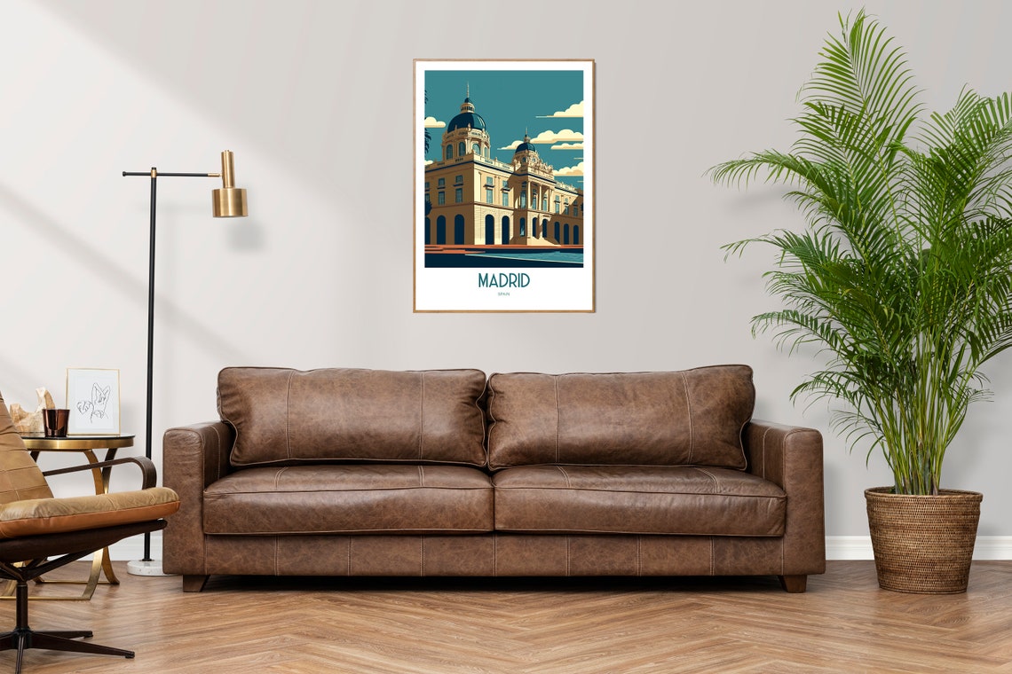 Madrid Spain Historic Domed Palace Plaza Vintage Travel Poster - Image 3