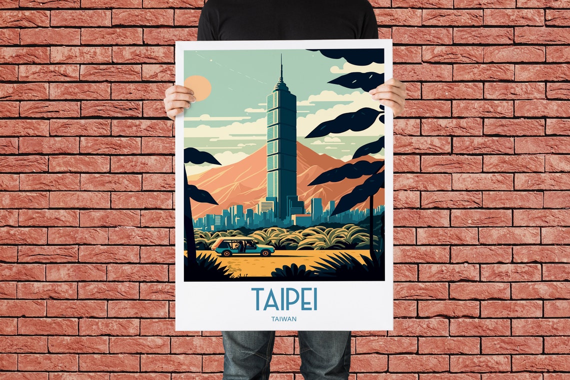 Taipei Taiwan Travel Print Wall Art Taipei Travel Poster Gift For Taipei Art Taiwan Wall Art Print Taipei Skyscraper Art Taiwan Skyline Art - Image 3