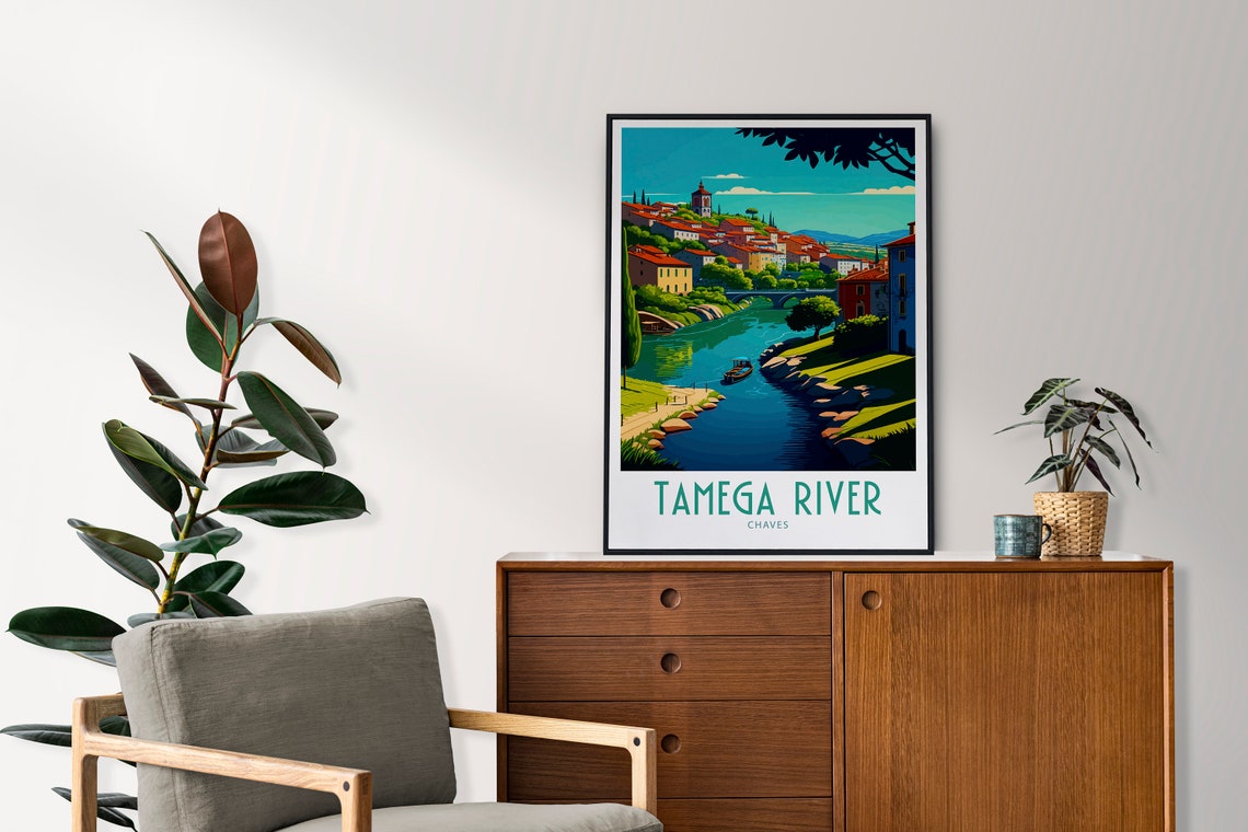 Chaves Travel Print Wall Art Tamega River Portugal Wall Hanging Home Decoration Chaves Portugal Gift Art Lovers Art Chaves Wall Decor Art - Image 4