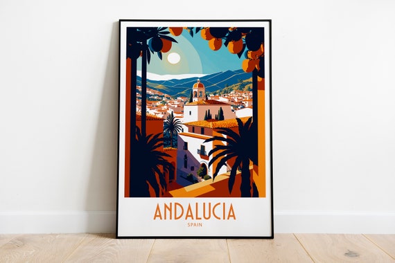 Andalucia Travel Poster, Spain Home Decor