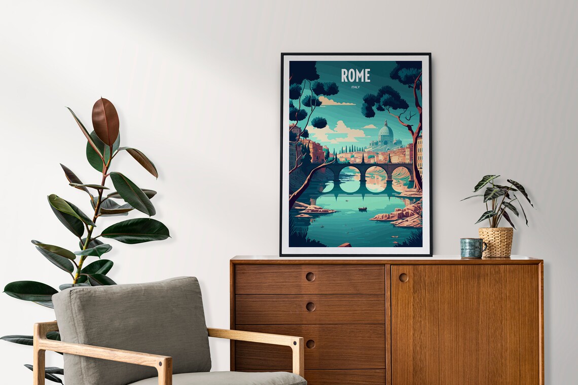 Rome River Travel Print, St Peters Basilica - Image 2