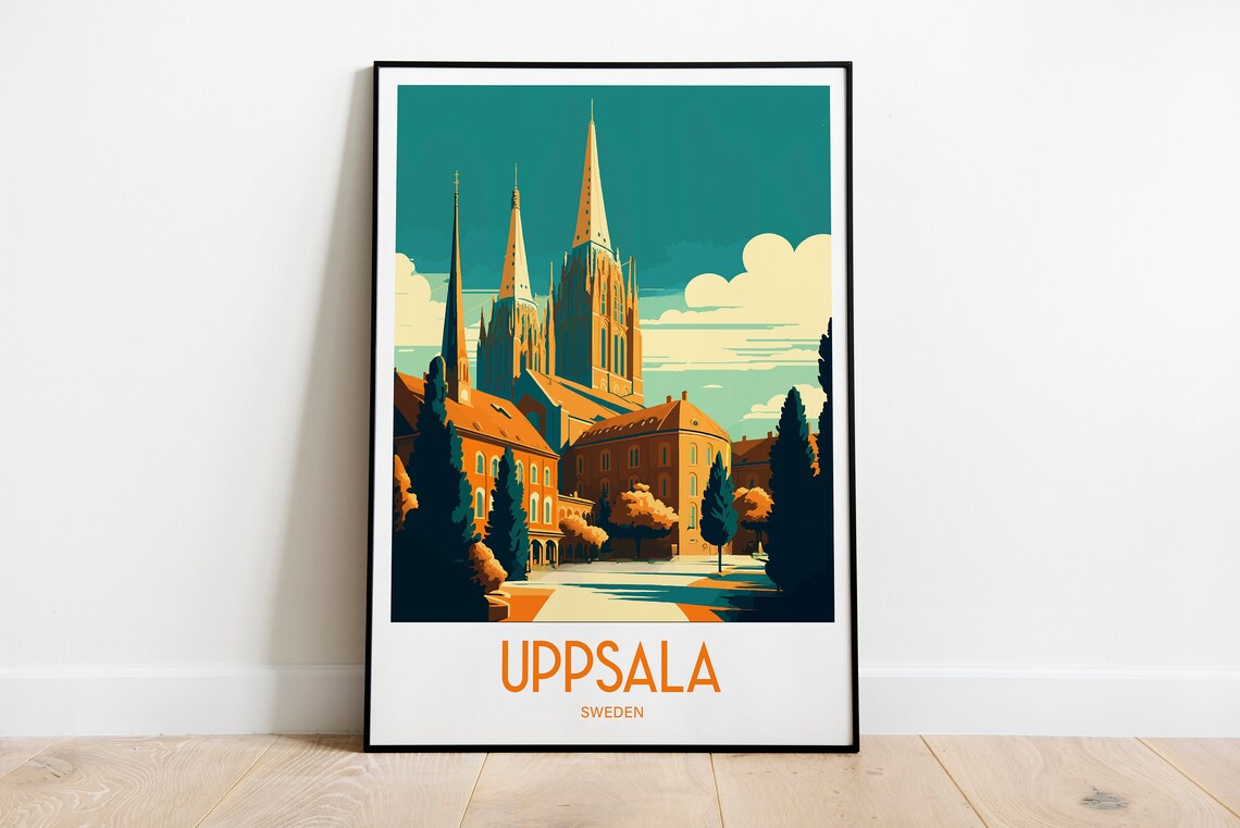 Uppsala Travel Poster, Sweden City Wall Art