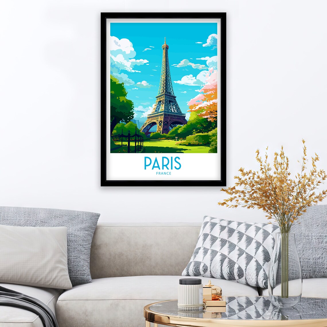 Eiffel Tower Travel Poster, Paris France Art Print - Image 2