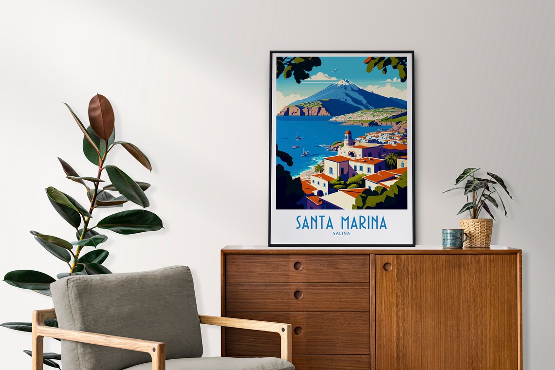 Santa Marina Travel Poster, Holiday Home Decoration - Image 3