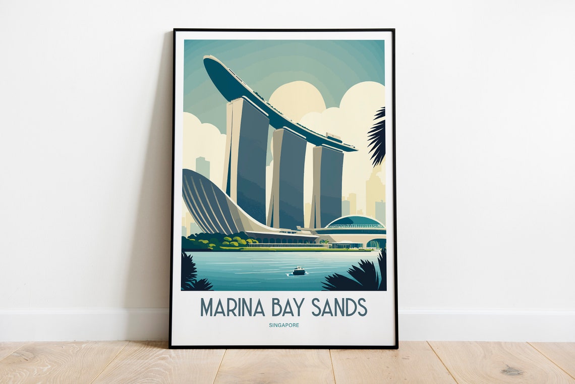 Marina Bay Sands Travel Print Singapore Travel Poster Marina Bay Sands Travel Print Singapore Print Singapore Hotel Travel Poster