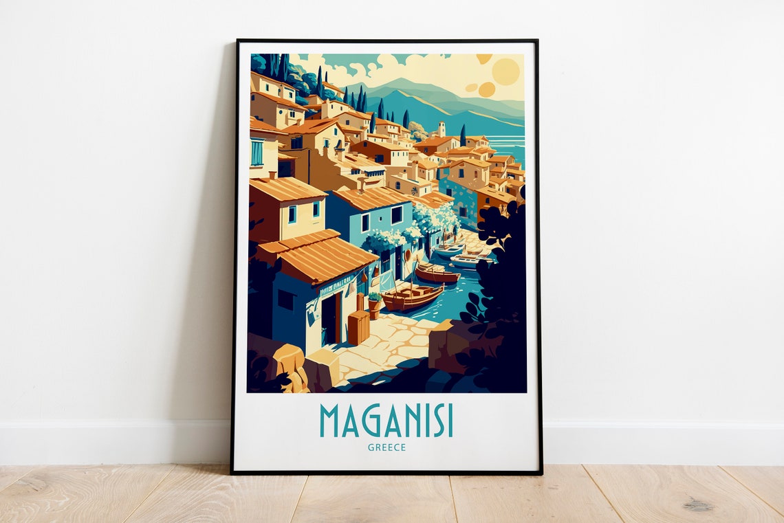 Meganisi Travel Print Wall Art Meganisi Greece Wall Hanging Home Decoration Meganisi Greece Gift Art Lovers Meganisi Greece Decor Meganisi