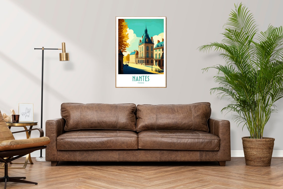 Nantes Travel Print Wall Art Nantes France Poster Wall Hanging Home Decoration Nantes France Gift Art Lovers Print Nantes France Scenic Art - Image 3