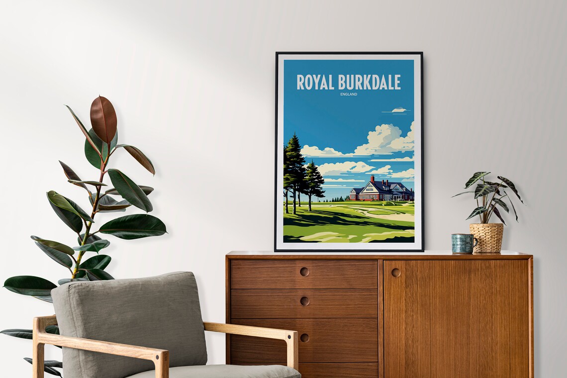 Royal Burkdale England Golf Course Clubhouse Vintage Travel Poster - Image 2