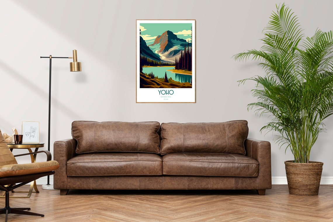 Yoho National Park Canada Travel Poster with Alpine Lake and Peaks - Image 4