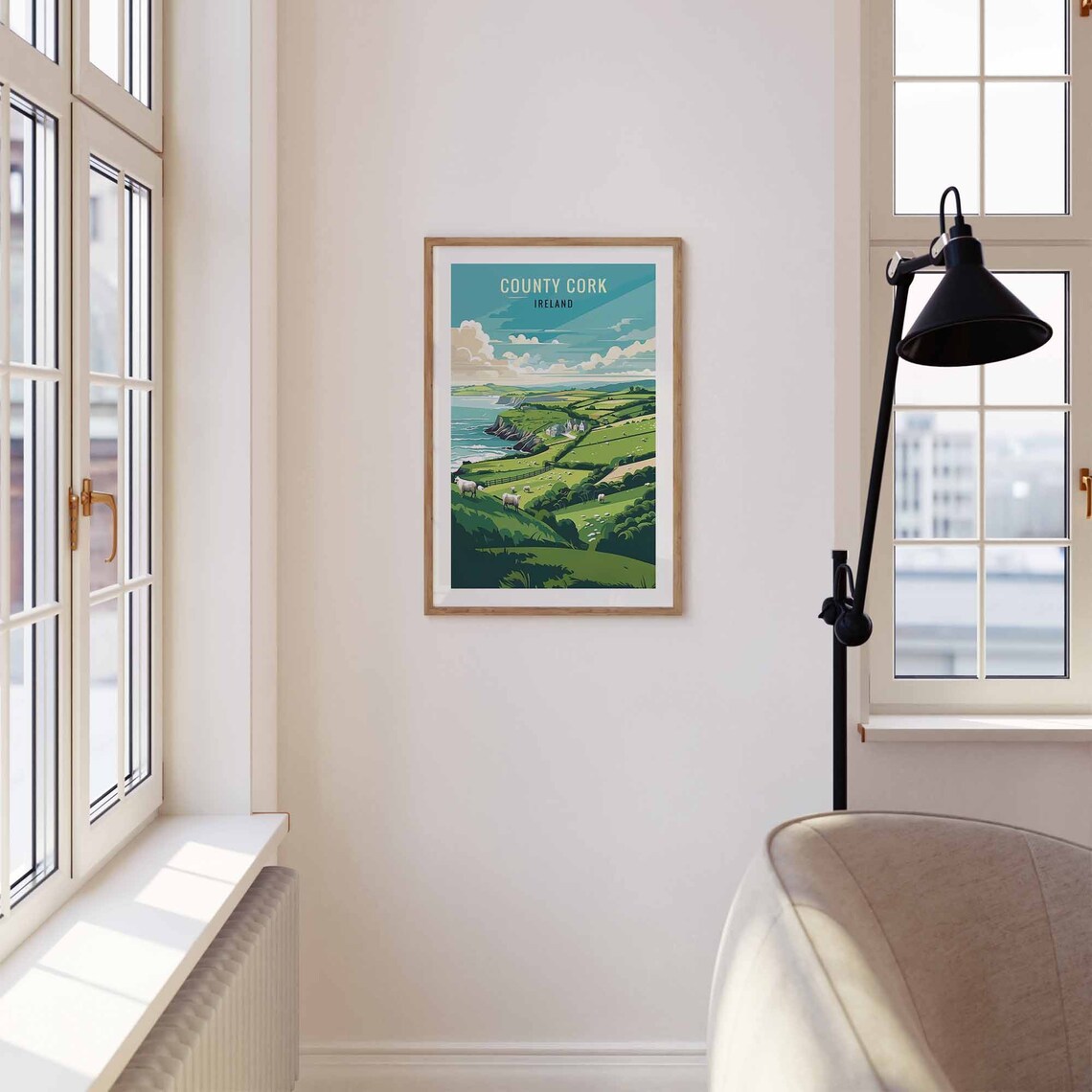 County Cork Ireland Travel Poster, Cork Illustration - Image 3