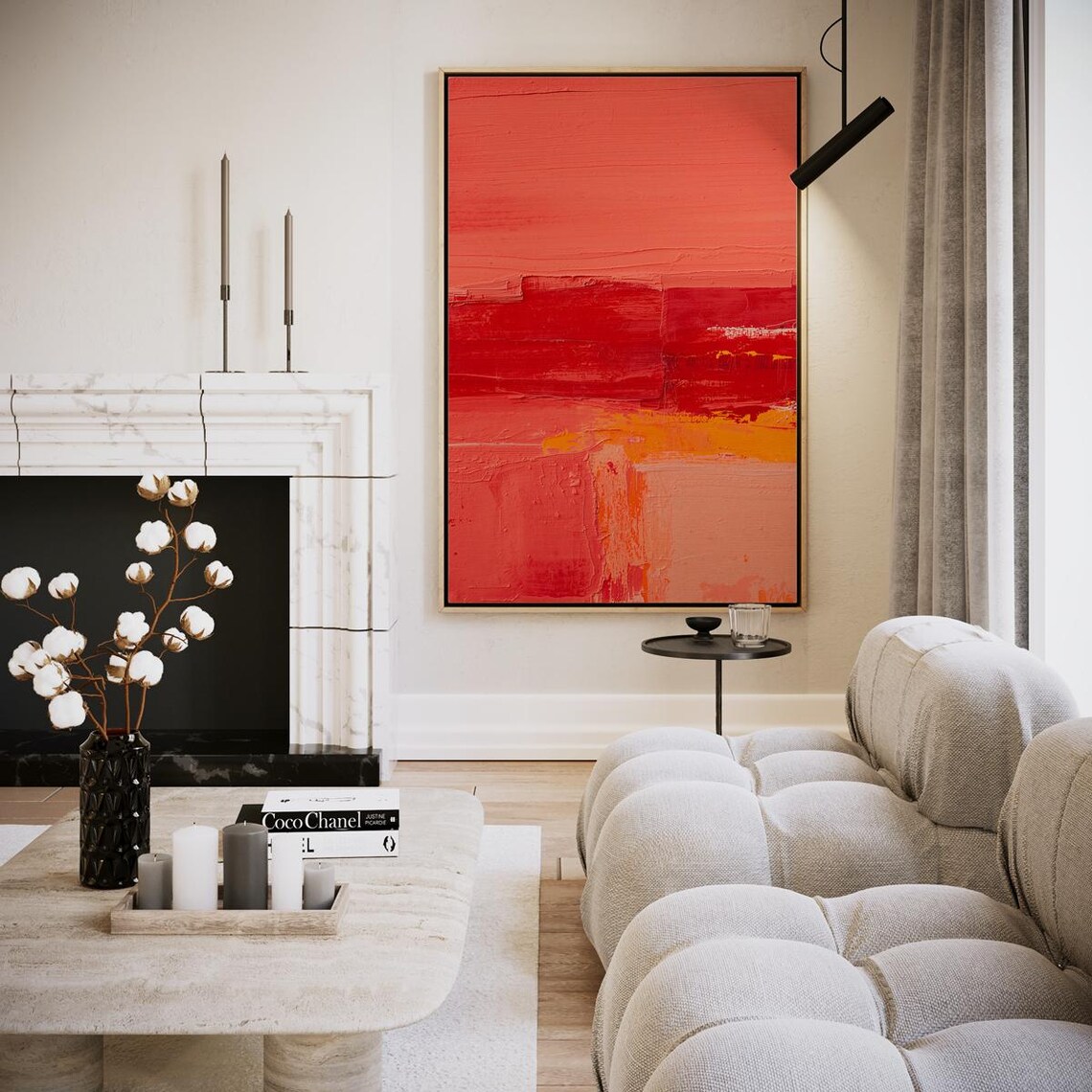Sunset In Abstract Red And Orange Artwork Wall Art