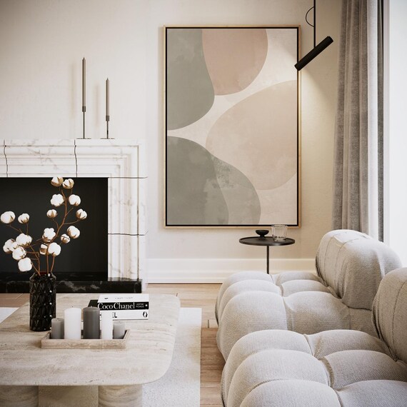 Soft Sage And Blush Organic Shapes Abstract Minimalist Art Poster