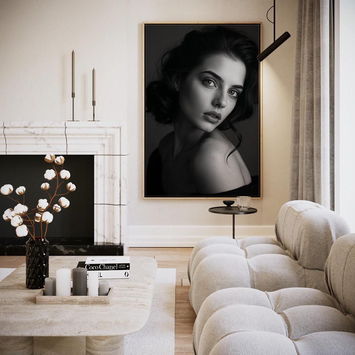 Silent Beauty Black And White Woman Portrait Elegant Fine Art Poster