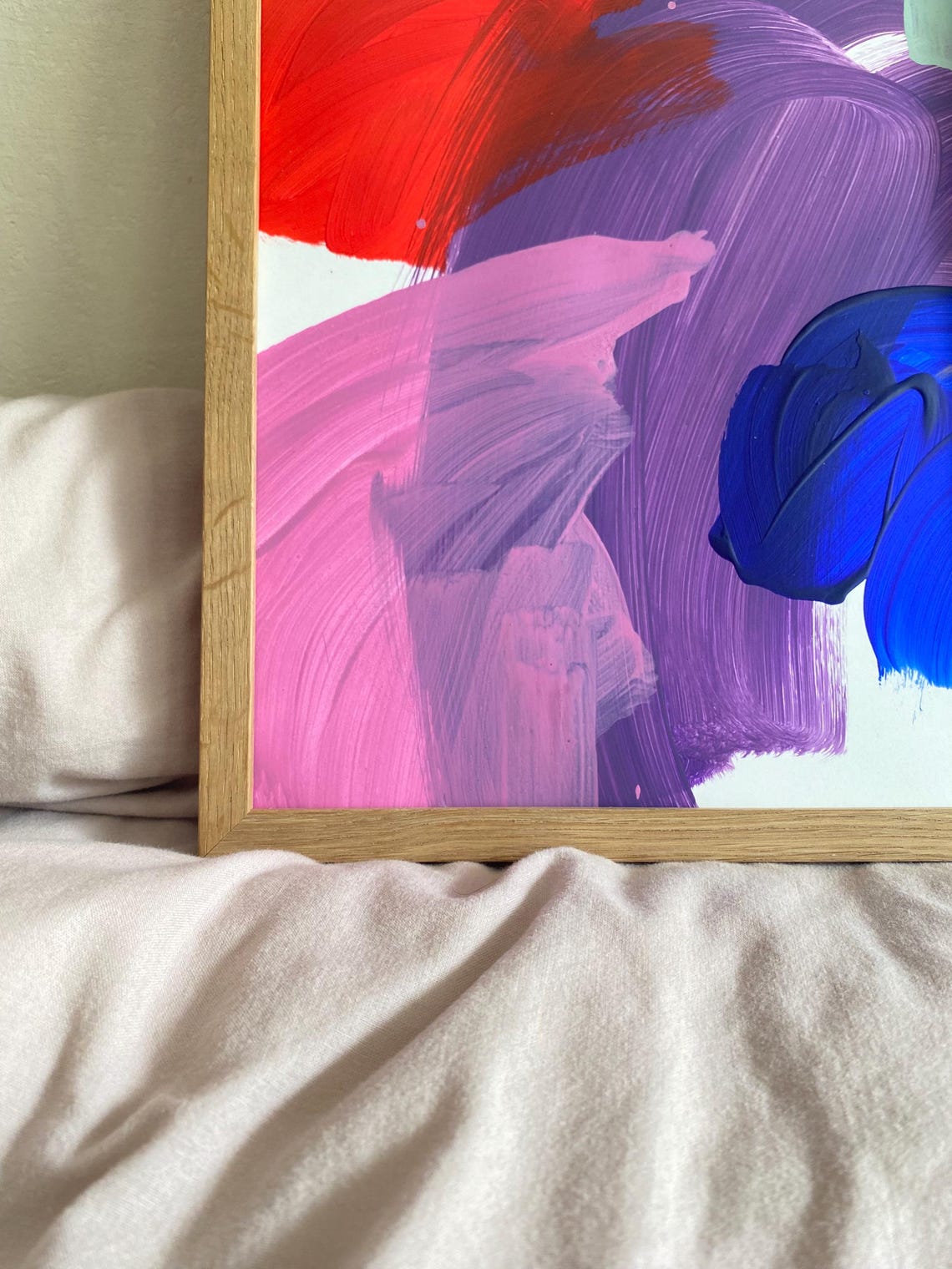 Sabrina Clausen Red Purple Pink Blue Abstract Brushstroke Wall Art - Image 2
