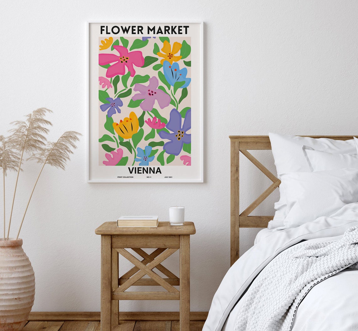 Flower Market Print Flower Market Poster Flower Market Poster Vienna Flower Wall Flower Shop Sign Flower Print Florist Gift Wall Art - Image 2