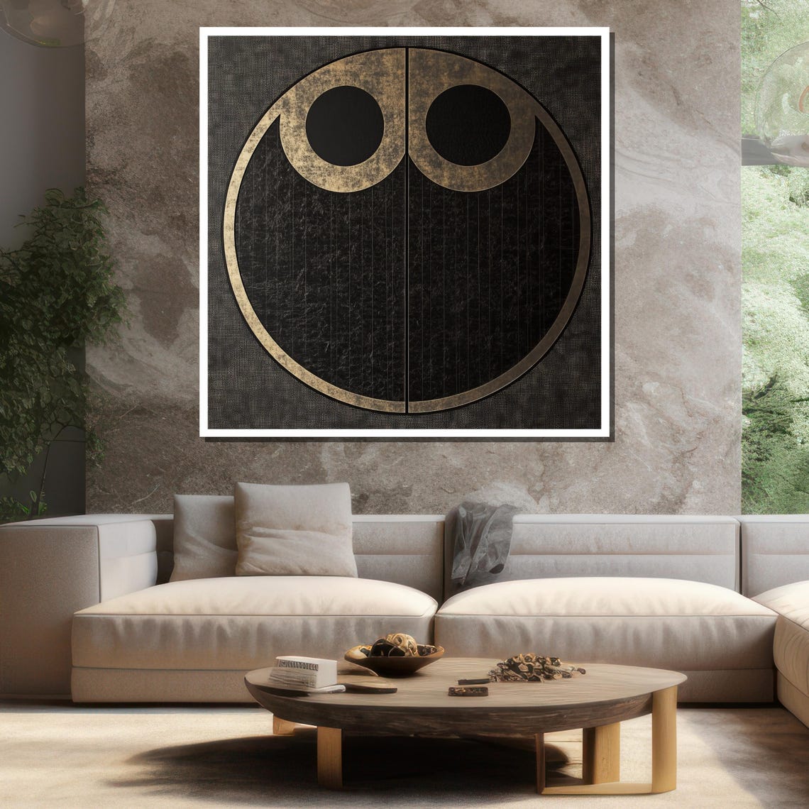 Minimalist Black Gold Circular Geometric Bold Modern Abstract Poster - Image 3