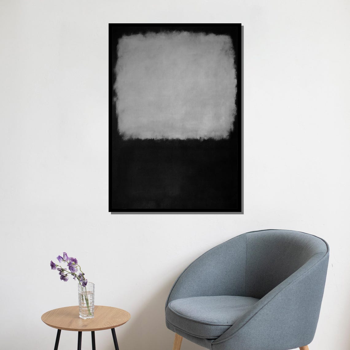 Mark Rothko Black White Minimal Monochrome Abstract Art Print - Image 5