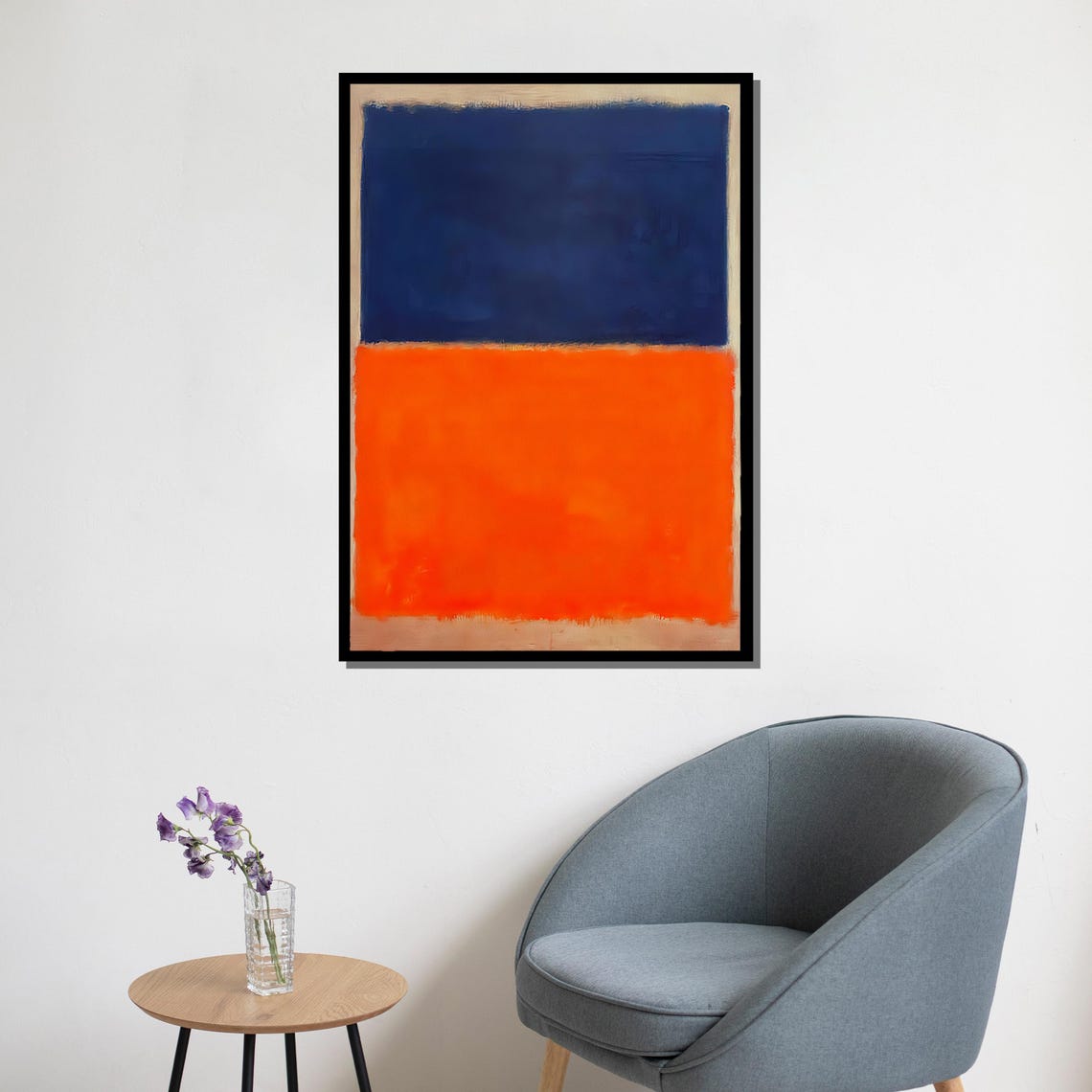 Mark Rothko Large Blue Orange Color Field Abstract Art Print - Image 5