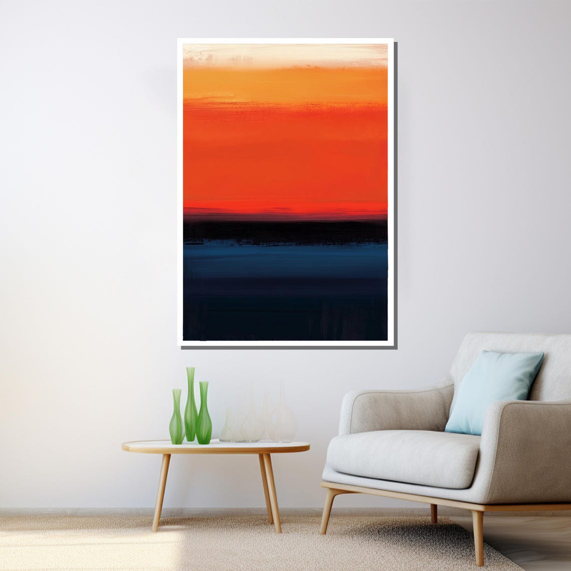 Mark Rothko Fiery Sunset Red Blue Gradient Color Field Art Print - Image 3