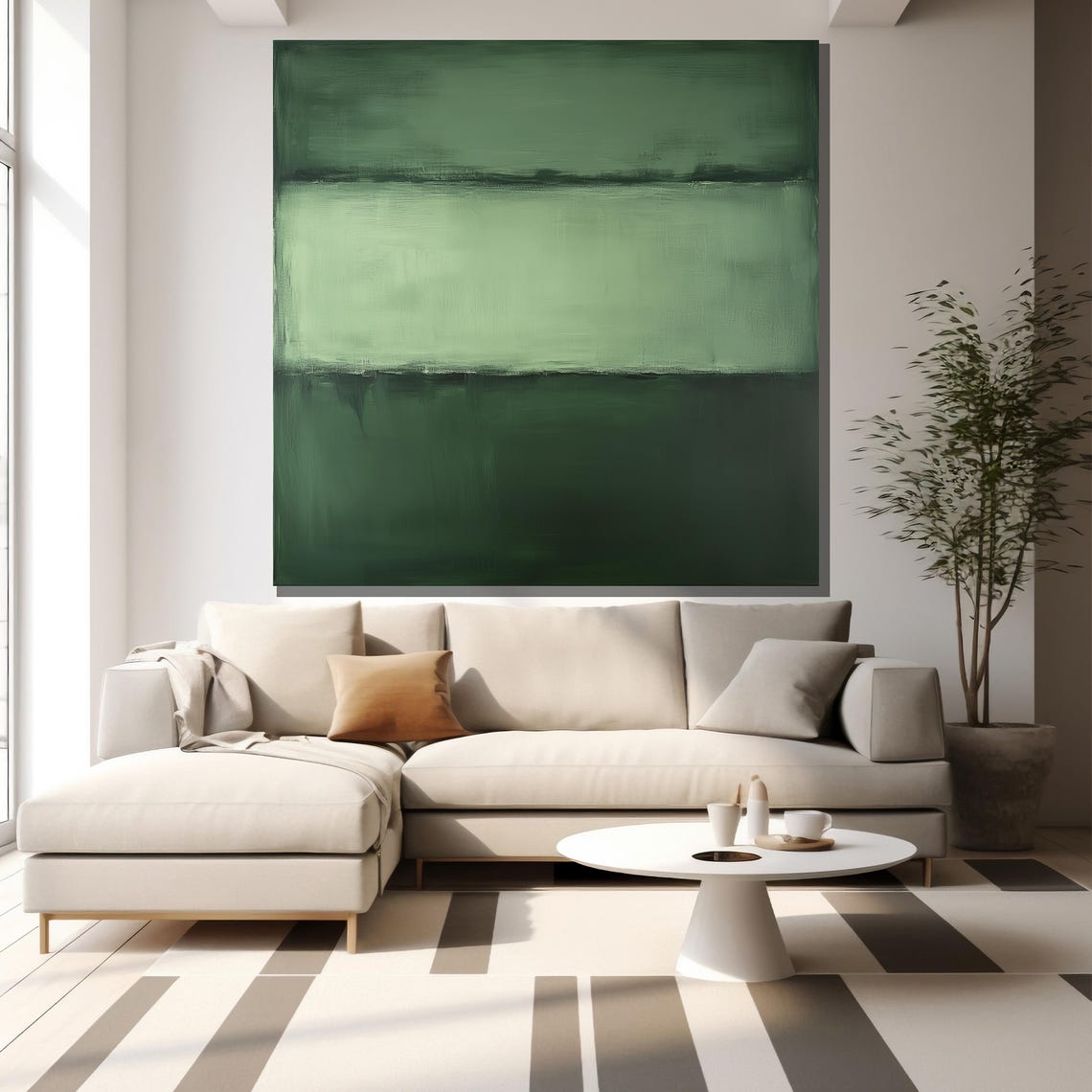 Mark Rothko Quiet Sage Green Tonal Minimalist Color Field Print - Image 2