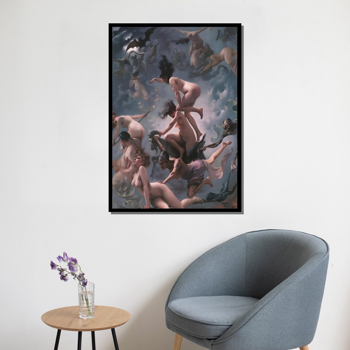 Luis Ricardo Falero Witches Sabbath Flying Witches Night Sky Poster - Image 5