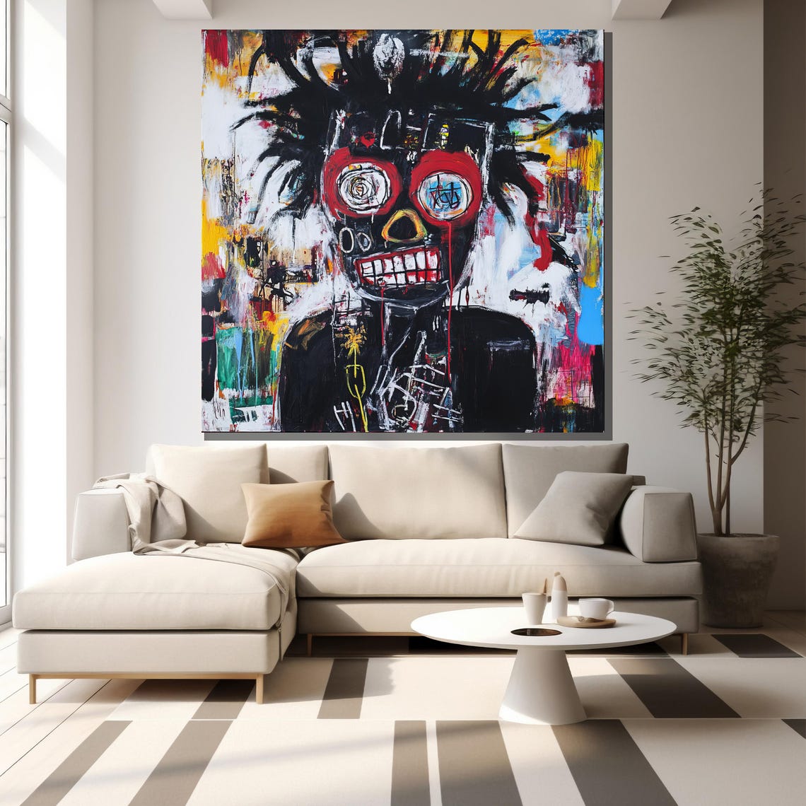 Abstract Skull Painting Colorful Graffiti Inspired Wall Art Bold Contemporary Decor Unique Artwork Gift - Image 2