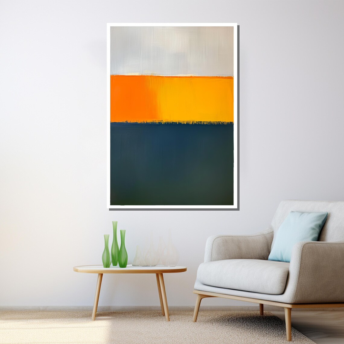 Mark Rothko Painting Orange Yellow And Blue Abstract Artwork Modern Art Gift For Home Decor - Image 3