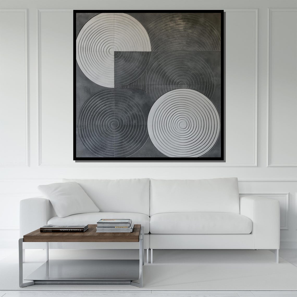 Minimalist Gray Abstract Painting Modern Wall Art Unique Gift For Living Room Bold Home Decor Statement Piece - Image 5