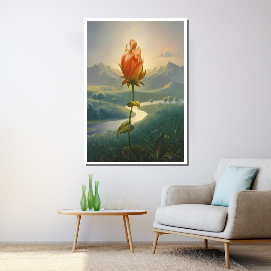 Morteza Katouzian The Last Rose Giant Bloom Valley Surreal Art Poster - Image 3