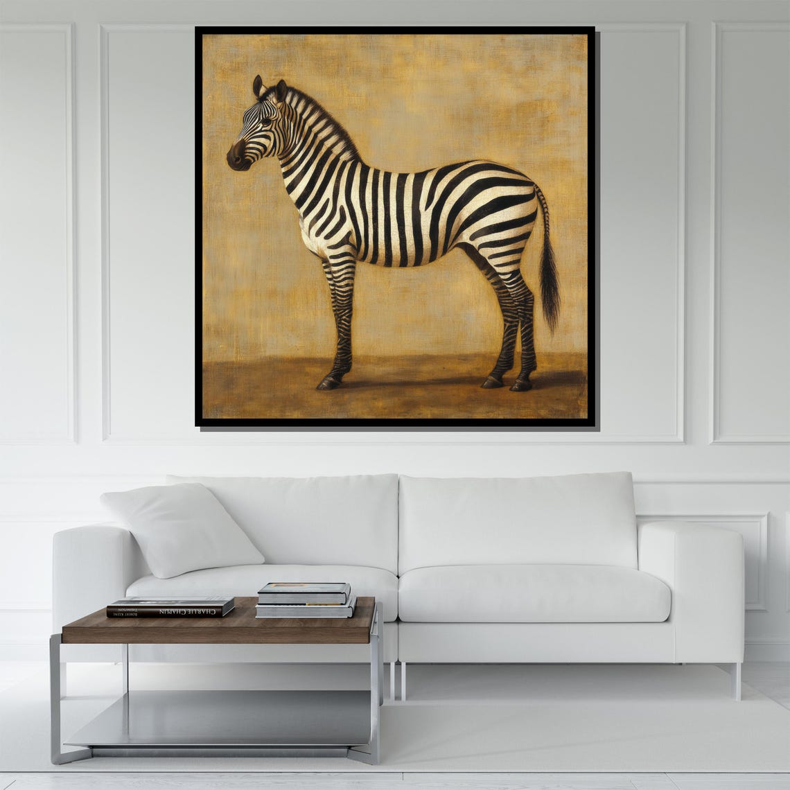 Zebra Gold Background Minimalist Elegant Safari Animal Poster - Image 5