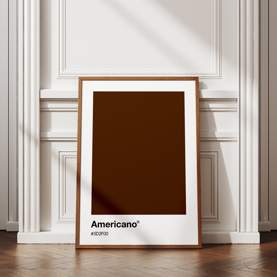 Americano Brown Pantone Color Swatch Coffee Palette Art Poster