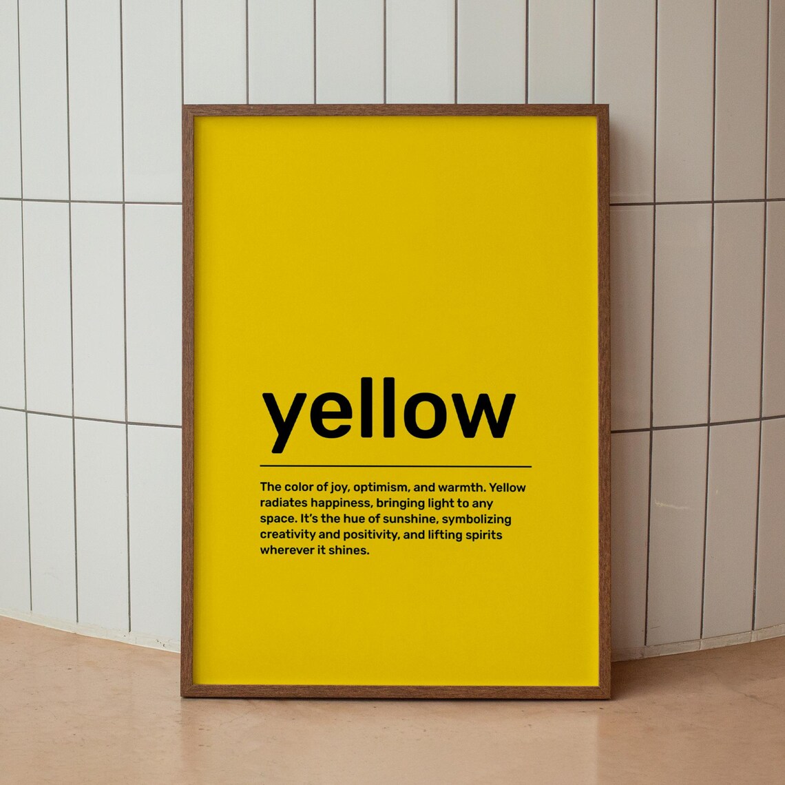 Yellow Definition Quote Poster, Typography Wall Decor - Image 3