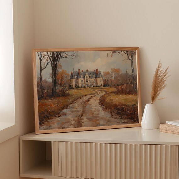 Elegant French Chateau In Autumn Countryside Landscape Poster