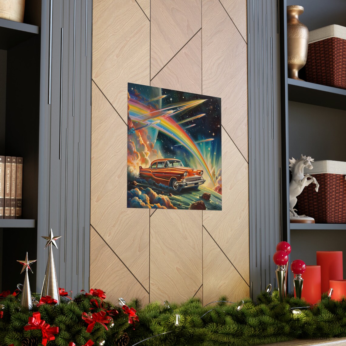 Rainbow Road Adventures, Vintage Car In Space - Image 4
